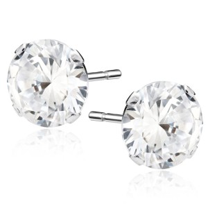 Cercei argint rodiat cu piatra 10mm DiAmanti 1CO10ER_W-DIA (Argint 925‰ 3,2 g.)